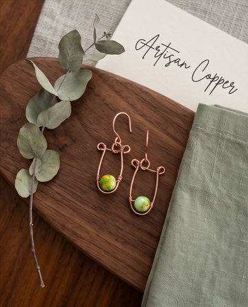 Citrus Grove Copper-Tone Beaded Dangle Earrings