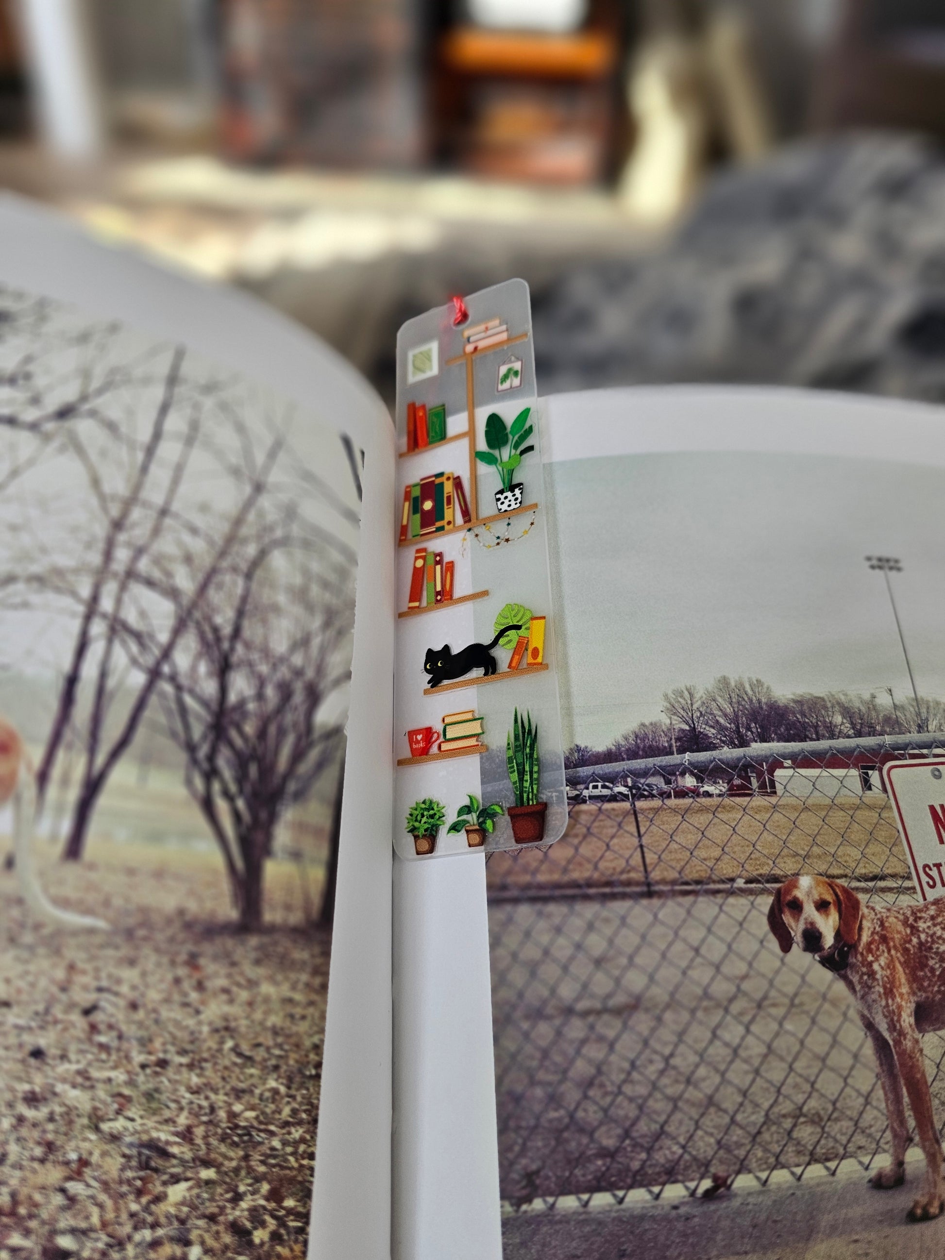 Bookshelf Bookmarks with black cats by Clay By Design