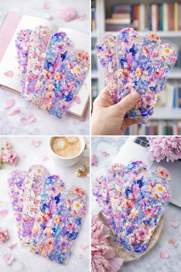 Spring Floral Bookmarks | Polymer Clay Butterfly & Flower Page Markers - Clay By Design