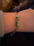African Turquoise Glass Bead Bracelet - Clay By Design