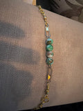 African Turquoise Glass Bead Bracelet - Clay By Design