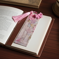 Botanical Pressed Flower Bookmark with Tassel | Soft Pink Resin Bookmark - Clay By Design