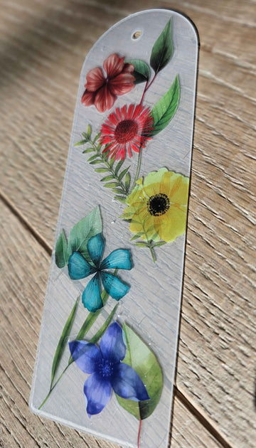 Rainbow Garden Pressed Flower Bookmark