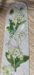 Spring White Pressed Flower Bookmark