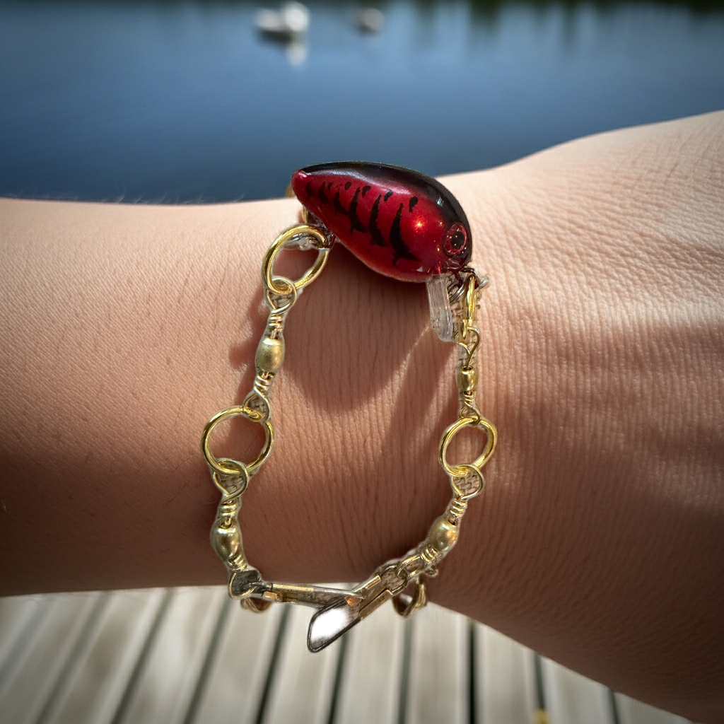 Red & Black Fishing Lure Bracelet 