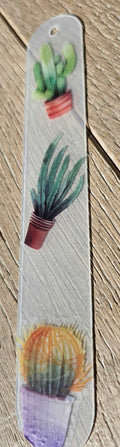 cactus with pink flower acrylic bookmark Bookmark