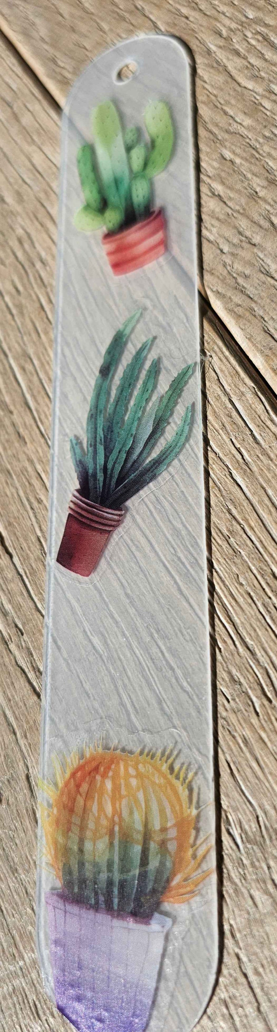 cactus with pink flower acrylic bookmark Bookmark