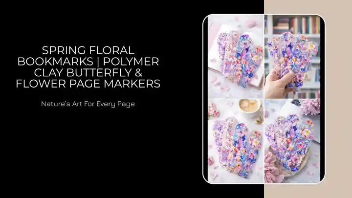 Spring Floral Bookmarks | Polymer Clay Butterfly & Flower Page Markers 
