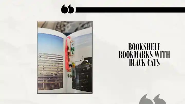 Bookshelf Bookmarks with black cats by@Outfy