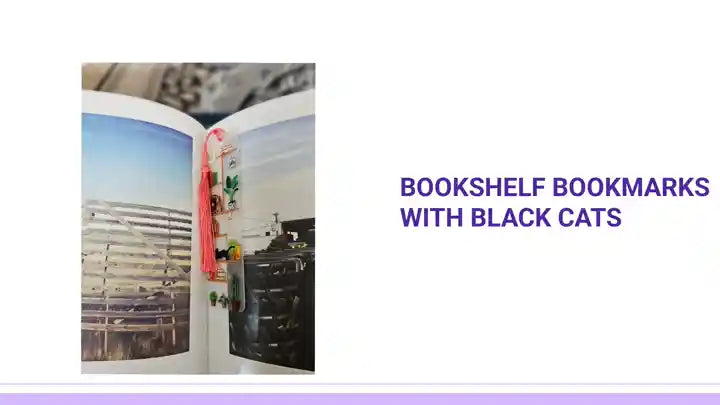Bookshelf Bookmarks with black cats by@Outfy