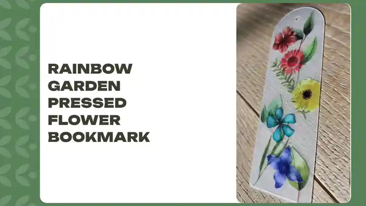 Rainbow Garden Pressed Flower Bookmark 