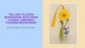 Yellow Flower Bookmark with Bow Charm | Pressed Flower Bookmark 