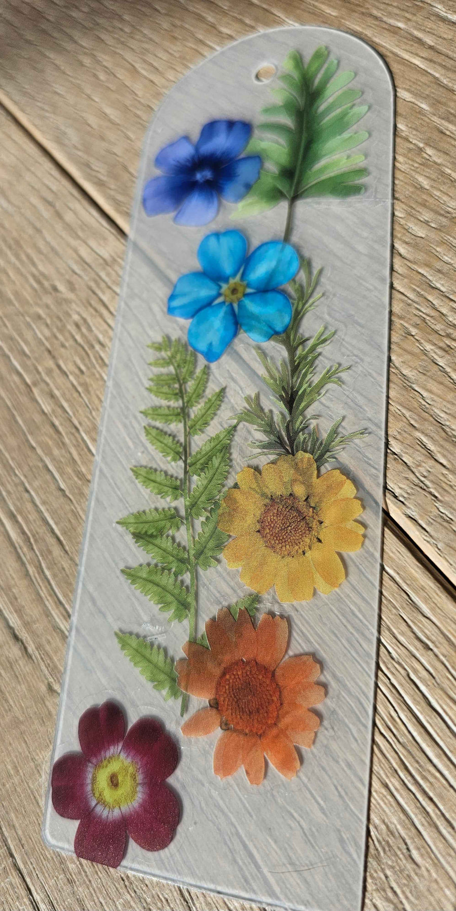 Rainbow Garden Pressed Flower Bookmark