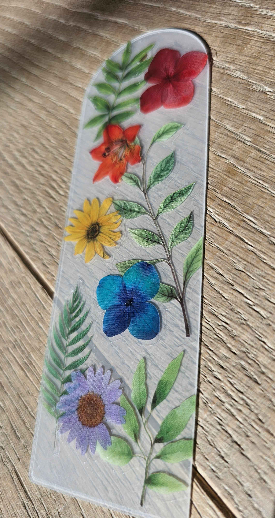 Rainbow Garden Pressed Flower Bookmark